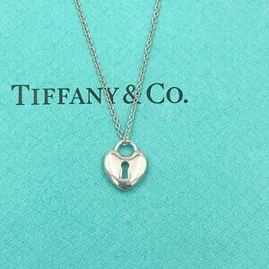 Authentic Tiffany & Co 925 Silver Heart Lock Necklace
